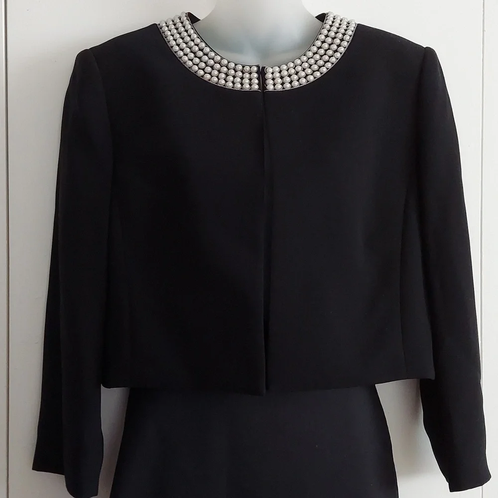 Tahari by Arthur S. Levine Jason Black Cropped Cocktail Blazer Jacket Sz 14 NWT - Picture 4 of 16